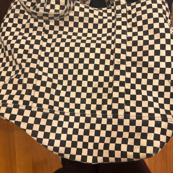 Vans Off The Wall Checkered Zip Tote Bag - Black and White Double Handles Skater - Picture 2 of 11